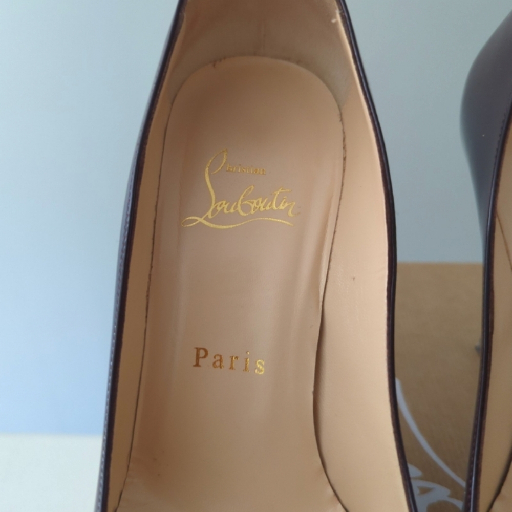 Christian Louboutin Filo 120 high heel red bottom purple plum - Picture 3 of 8